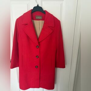 FLEURETTE STUDIO RED WOOL COAT SIZE 12 ITALIAN FABRIC